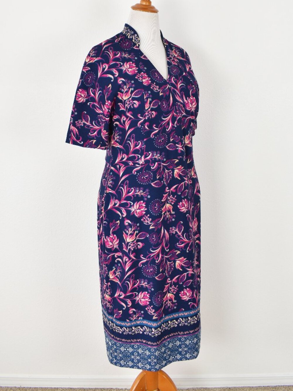 Maggy London Floral Sheath Midi Dress - 14 - Picture 9 of 10